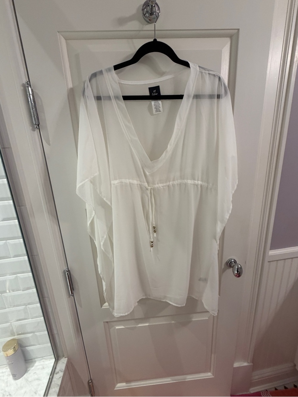 Lightweight White Sheer Swim Coverup Tunic
